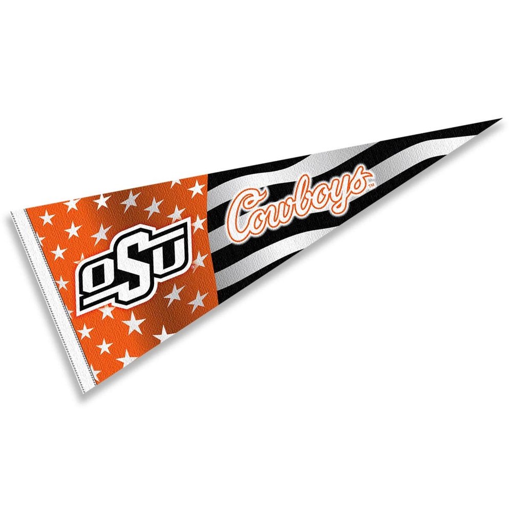 Oklahoma State Cowboys Nation USA Stars and Stripes Pennant Pennant Banner Flag