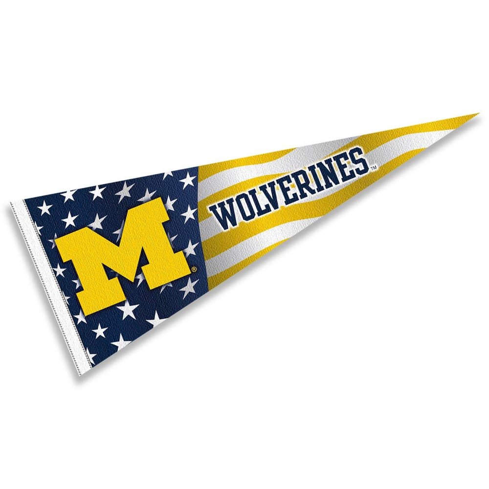 Michigan Team University Wolverines Nation USA Stars and Stripes Pennant Pennant Banner Flag