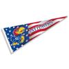 Kansas KU Jayhawks Nation USA Stars and Stripes Pennant Pennant Banner Flag view 1