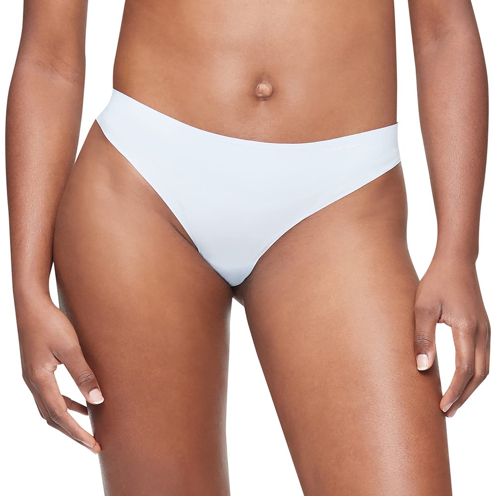 Calvin Klein Women's Invisibles Seamless Thong Panty, Rain Dance, Large