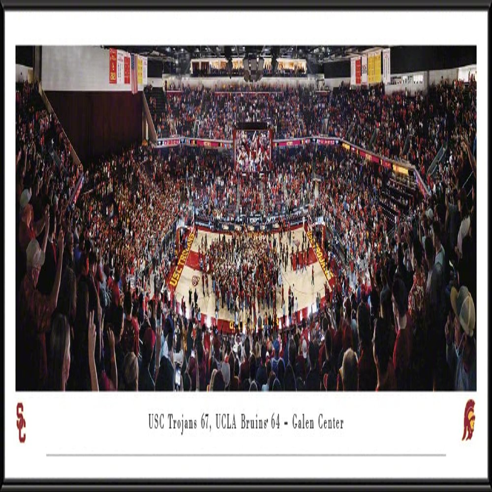 USC Trojans Basketball - 40.25x13.75-inch Standard Framed Print by Blakeway Panoramas