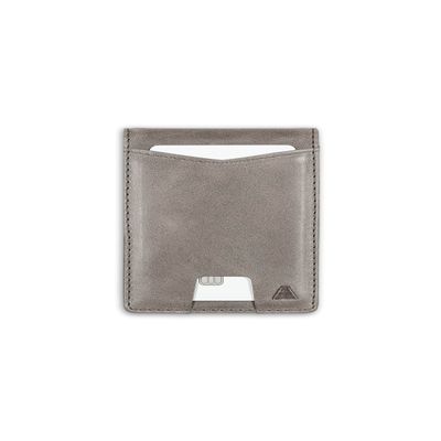 Andar The Ranger Leather Slim RFID Blocking Minimalist Bifold Wallet with Money Clip made of Full Grain Leather (Stone Gray)