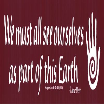 We Must All See Ourselves As Part of This Earth Lame Deer Environmental Quote Large Car Bumper Sticker Locker Skateboard Window Decal 10.38-by-2.63 Inches (Vinyl Sticker)