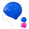 Aouloves 2 Pack Unisex Swim Caps with 3D Ear Protection, Durable Silicone Swimming Caps for Women Men Adults Youths Kids, Easy to Put On and Off view 1