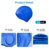 Aouloves 2 Pack Unisex Swim Caps with 3D Ear Protection, Durable Silicone Swimming Caps for Women Men Adults Youths Kids, Easy to Put On and Off view 2