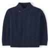 Gymboree Boys and Toddler Long Sleeve Cable Knit Shawl Sweater, Blue, 7 view 1