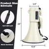 HornPro Megaphone 75 Watt Siren Bullhorn - Bullhorn Speaker w/Detachable Microphone, Built-in USB/SD/AUX- Professional Outdoor Voice for Police & Cheerleading(White) view 3