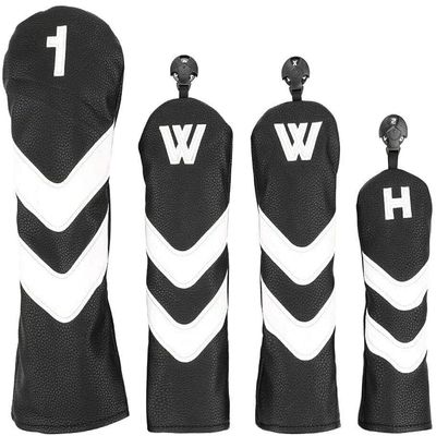 Bilbear Golf Club Head Covers Set Wood Golf Head Covers Putter Head Covers Set of 4 (Black)