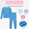 Rene Rofe Girls? Thermal Underwear Set ? 4 Piece Waffle Knit Top and Long Johns (2T-16), Size 7/8, Marina/Light Pink view 2