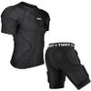 TOUYR Men's Padded Compression Shirt and Pants Training Vest Sleeveless T-Shirt and Short Set Ribs Back Thighs and Buttocks Elbow Knee Protector - Football Soccer Basketball Hockey Protective Gear view 1