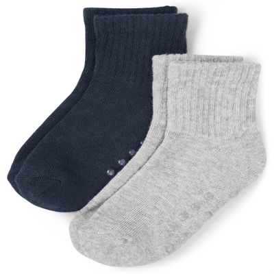 Gymboree Boys And Toddler Midi 2-pack Socks, Navy/White 2 Pack, 6-8 US