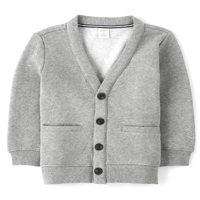 Gymboree Boys and Toddler Long Sleeve Zip Up Hoodie and Cardigan Sweaters, Heather Grey, 6