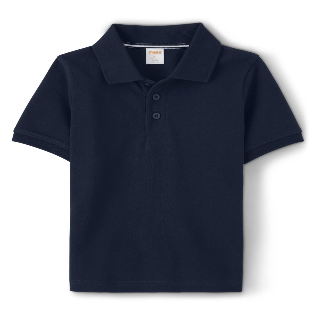 Gymboree Boys and Toddler Short Sleeve Polo Shirt, Navy Slate, 6