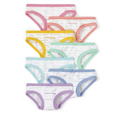 Gymboree Girls and Toddler Cotton Brief Underwear, Multi/White 7 Pack, Xx-Small (3030938)