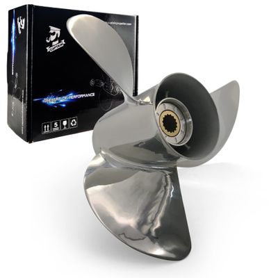 Boatman Outboard Propeller 13 7/8x21 Stainless Steel Fit Johnson Evinrude Boat Engines 90-140 HP 3 Blades 15 Spline Tooth RH