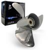 Boatman Outboard Propeller 13 7/8x21 Stainless Steel Fit Johnson Evinrude Boat Engines 90-140 HP 3 Blades 15 Spline Tooth RH view 1