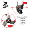 Boatman Outboard Propeller 13 7/8x21 Stainless Steel Fit Johnson Evinrude Boat Engines 90-140 HP 3 Blades 15 Spline Tooth RH view 2