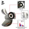 Boatman Outboard Propeller 13 7/8x21 Stainless Steel Fit Johnson Evinrude Boat Engines 90-140 HP 3 Blades 15 Spline Tooth RH view 3