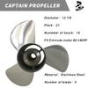 Boatman Outboard Propeller 13 7/8x21 Stainless Steel Fit Johnson Evinrude Boat Engines 90-140 HP 3 Blades 15 Spline Tooth RH view 4