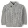 Gymboree Boys and Toddler Long Sleeve Cable Knit Shawl Sweater, Grey, 2T view 1