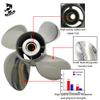 Boatman Outboard Propeller 13 x19 Stainless Steel Fit Johnson Evinrude Boat Engines 90-140 HP 4 Blades 15 Spline Tooth LH view 3