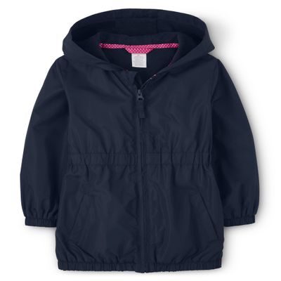 Gymboree Girls and Toddler Lightweight Windbreaker Jacket, Navy Slate, 3T