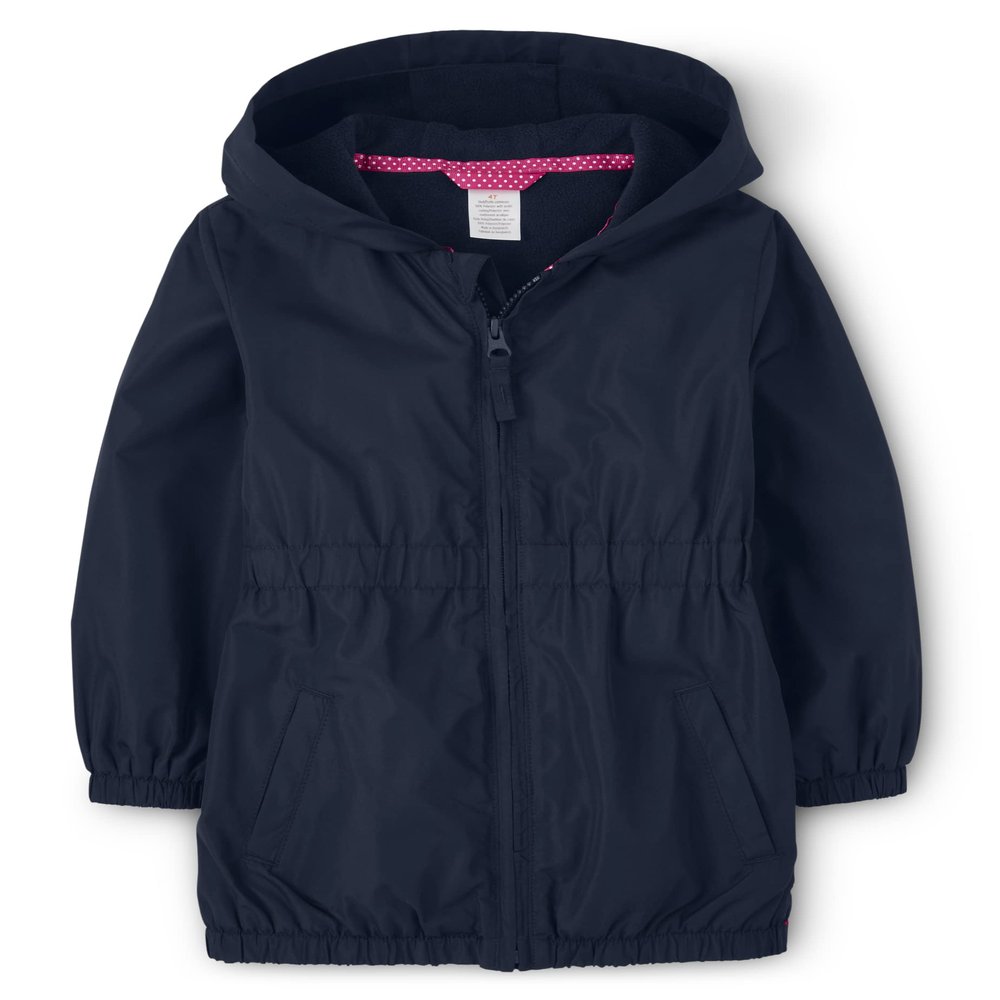 Gymboree Girls and Toddler Lightweight Windbreaker Jacket, Navy Slate, 3T