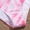 POLG 3 Piece Tie Dye Bikini Bathing Suit for Girls Tankini Swimsuits Bathing Suit with Cover Up Beach Skirt 8-14 Years (04-Pink, 11-12 Years) view 2