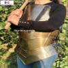 Nautical-Mart Metal Armor Breastplate for LARP Women Armor Halloween Costume, brown antique view 3