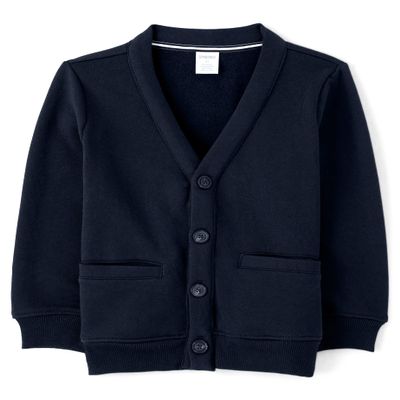 Gymboree Boys and Toddler Long Sleeve Zip Up Hoodie and Cardigan Sweaters, Navy Slate, 8