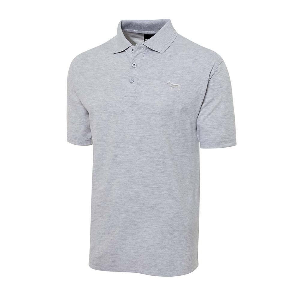 Mens Polo Shirts Goat Animal Embroidered Shrot Sleeve Polo Shirts (Grey,Large,Large)