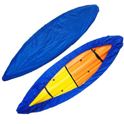 Universal Kayak Cover 420D Oxford Fabric Canoe Boat Storage Cover Waterproof UV Resistant Dust Protector,Blue,Fit 4.1m to 4.5m Kayak