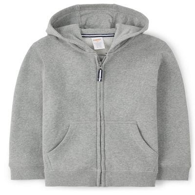 Gymboree Boys and Toddler Long Sleeve Zip Up Hoodie Sweatshirt, Heather Grey, 8 (3030580)