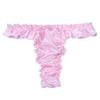 Fldy Men's Sexy Gay Briefs Thong Panties Ruffled Frilly Satin Bowknot Sissy Lingerie Underwear Pink C XX-Large view 3