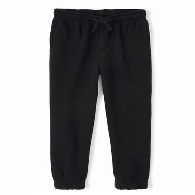 Gymboree Boys and Toddler Fleece Jogger Sweatpants, Black, 2T