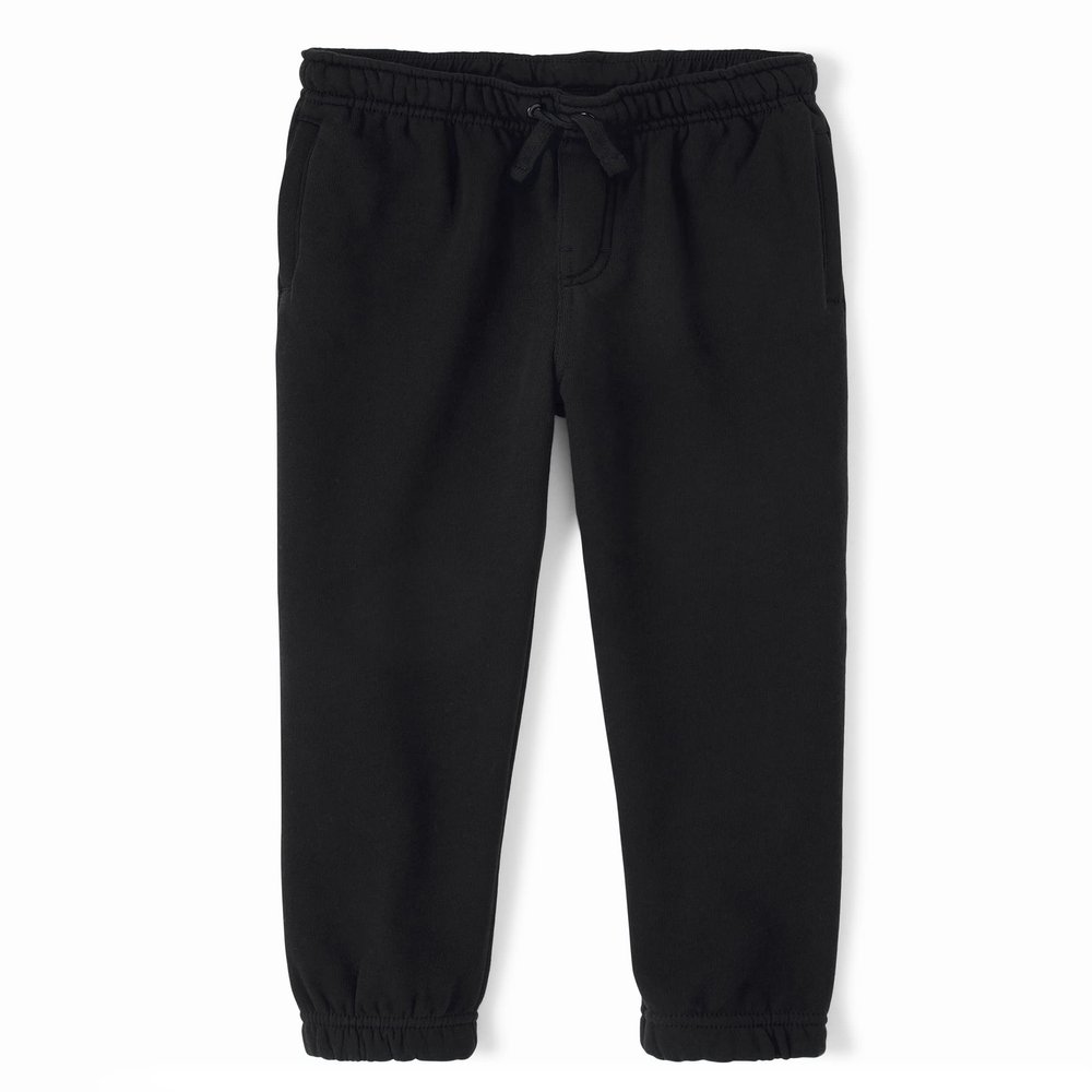 Gymboree Boys and Toddler Fleece Jogger Sweatpants, Black, 2T