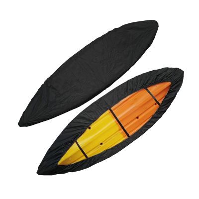 Universal Kayak Cover 420D Oxford Fabric Canoe Boat Storage Cover Waterproof UV Resistant Dust Protector,Black,Fit 3.6m to 4m Kayak