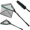 Floating Landing Fishing Net Folding Fishing Net Telescoping Fishing Nets Handle Coated Landing Net for Easy Catch & Release Kids Saltwater and Freshwater Use (Black-98-inch) view 1