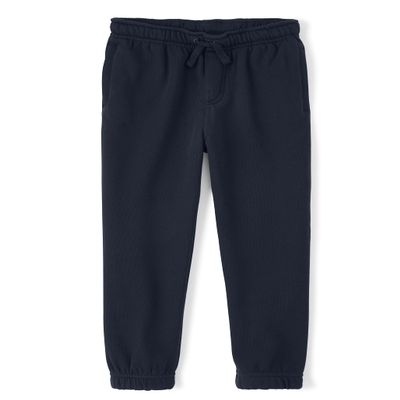 Gymboree Boys and Toddler Fleece Jogger Sweatpants, Navy Slate, 12