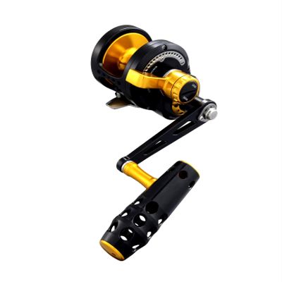 Capt Jay Fishing Jigging Reel Conventional Saltwater Powerful Dura Drag System Jigging Fishing Reel (S-80, Black Gold)
