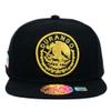 Mexican Hat Mexico State Federal Logo Embroidered Snapback Flat Bill Baseball Cap (Durango- Black/Gold) view 2