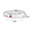 TGLS Red Medical Alert D.N.R. Do Not Resuscitate Diabetes Bracelet for Women Men Emergency First Aid Adjustable Stainless Steel Chain Bracelets view 2