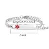 TGLS Red Medical Alert D.N.R. Do Not Resuscitate Diabetes Bracelet for Women Men Emergency First Aid Adjustable Stainless Steel Chain Bracelets view 3