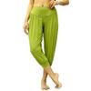 LOFBAZ Yoga Pants for Women Maternity PJs Pajamas Sweatpants Lounge Harem Boho Joggers Womens Dance Genie Indian Clothing Solid Lime Green (Capri) S view 1