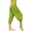 LOFBAZ Yoga Pants for Women Maternity PJs Pajamas Sweatpants Lounge Harem Boho Joggers Womens Dance Genie Indian Clothing Solid Lime Green (Capri) S view 2