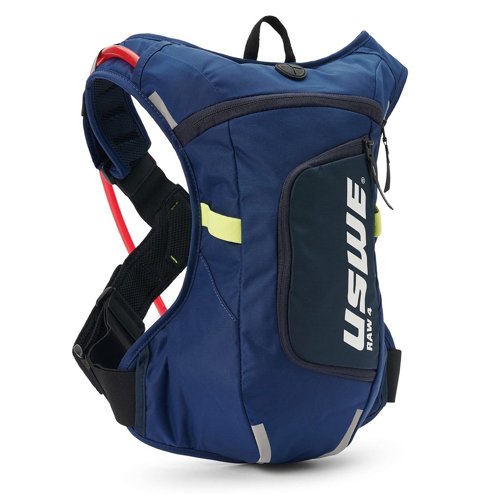 USWE Moto Hydro 4L Hydration Pack with 2.0L/ 70oz Water Bladder, a High End, Bounce Free Backpack for Enduro and Off-Road Motorcycle, Black Blue