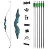 60 Inch Black Hunter Takedown Recurve Bow and Arrow Kit 20-60 Lbs Wooden Traditional Longbow American Hunting Bow for Right Hand (45 lbs, Blue Bow Set) view 1
