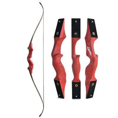 60 Inch Black Hunter Takedown Recurve Bow and Arrow Kit 20-60 Lbs Wooden Traditional Longbow American Hunting Bow for Right Hand (30 lbs, only red Bow)