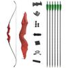 60 Inch Black Hunter Takedown Recurve Bow and Arrow Kit 20-60 Lbs Wooden Traditional Longbow American Hunting Bow for Right Hand (55 lbs, red Bow Set) view 1