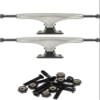 Tensor Trucks Alloy Polished / Black Skateboard Trucks - 5.25" Hanger 8.0" Axle with 1" Raven Black Hardware - Bundle of 2 items view 1